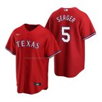 Camiseta Beisbol Hombre Texas Rangers Corey Seager Red Replica Alterno