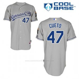Camiseta Beisbol Hombre Kansas City Royals Johnny Cueto 47 Gris Cool Base