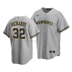 Camiseta Beisbol Hombre Milwaukee Brewers Trevor Richards Replica Gris