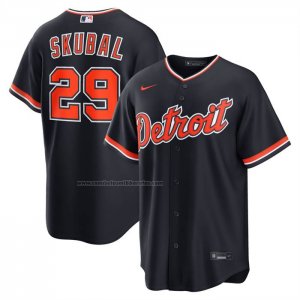Camiseta Beisbol Hombre Detroit Tigers Tarik Skubal Alterno Replica Azul