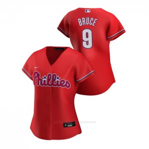 Camiseta Beisbol Mujer Philadelphia Phillies Jay Bruce 2020 Replica Alterno Rojo