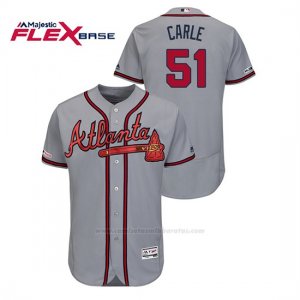 Camiseta Beisbol Hombre Atlanta Braves Shane Carle 150th Aniversario Patch Autentico Flex Base Gris