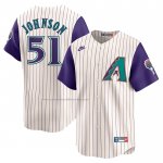 Camiseta Beisbol Hombre Arizona Diamondbacks Randy Johnson Throwback Cooperstown Collection Limited Crema