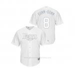 Camiseta Beisbol Hombre Tampa Bay Rays Brandon Lowe 2019 Players Weekend Replica Blanco
