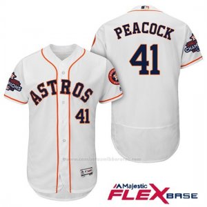 Camiseta Beisbol Hombre Houston Astros 2017 World Series Campeones Brad Peacock Blanco Flex Base