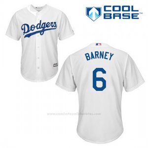 Camiseta Beisbol Hombre Los Angeles Dodgers Darwin Barney 6 Blanco 1ª Cool Base