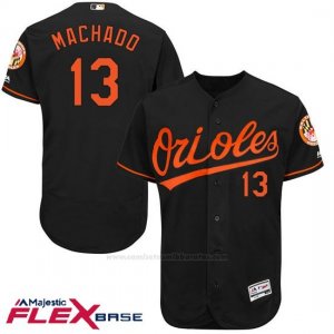 Camiseta Beisbol Hombre Baltimore Orioles 13 Manny Machado Autentico Coleccion Negro Flex Base