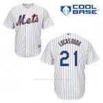 Camiseta Beisbol Hombre New York Mets Lucas Duda 21 Blanco 1ª Cool Base