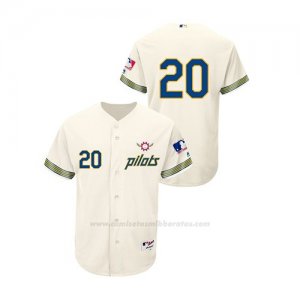 Camiseta Beisbol Hombre Seattle Mariners Daniel Vogelbach Turn Back The Clock Autentico Cream