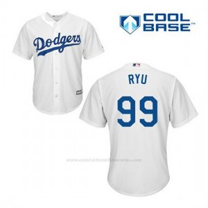 Camiseta Beisbol Hombre Los Angeles Dodgers Hyun Jin Ryu 99 Blanco 1ª Cool Base