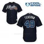 Camiseta Beisbol Hombre Atlanta Braves 49 Julio Teheran Azul Alterno Cool Base