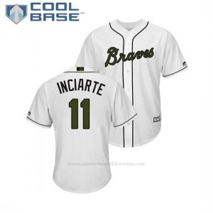 Camiseta Beisbol Hombre Atlanta Braves Ender Inciarte 2018 Dia de los Caidos Cool Base Blanco