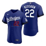 Camiseta Beisbol Hombre Los Angeles Dodgers Clayton Kershaw 2021 City Connect Autentico Azul