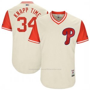 Camiseta Beisbol Hombre Philadelphia Phillies 2017 Little League World Series Andrew Knapp Tan