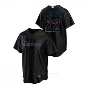 Camiseta Beisbol Hombre Miami Marlins Sandy Alcantara Replica Alterno Negro