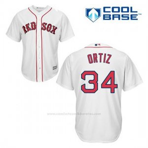 Camiseta Beisbol Hombre Boston Red Sox 34 David Ortiz Blanco 1ª Cool Base