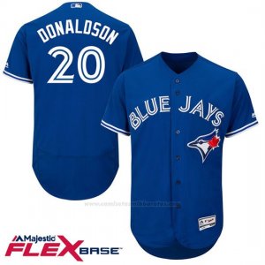 Camiseta Beisbol Hombre Toronto Blue Jays Josh Donaldson 20 Azul Flex Base Autentico Coleccion Jugador