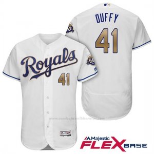 Camiseta Beisbol Hombre Kansas City Royals Danny Duffy Blanco 50th Season Alterno Flex Base