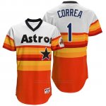Camiseta Beisbol Hombre Houston Astros 1 Carlos Correa Naranja Turn Back The Clock