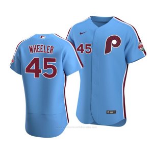 Camiseta Beisbol Hombre Philadelphia Phillies Zack Wheeler Autentico Alterno 2020 Azul
