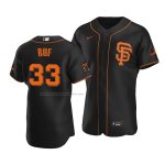 Camiseta Beisbol Hombre San Francisco Giants Darin Ruf Autentico Alterno Negro