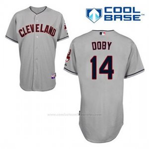 Camiseta Beisbol Hombre Cleveland Indians Larry Doby 14 Gris Cool Base