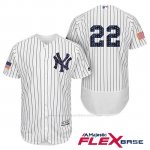 Camiseta Beisbol Hombre New York Yankees 2017 Estrellas y Rayas Jacoby Ellsbury Blanco Flex Base