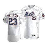Camiseta Beisbol Hombre New York Mets David Peterson Autentico Primera Blanco