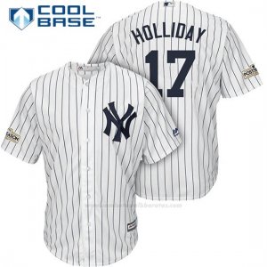 Camiseta Beisbol Hombre New York Yankees 2017 Postemporada Matt Holliday Blanco Cool Base