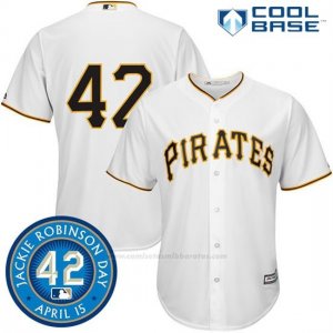 Camiseta Beisbol Hombre Pittsburgh Pirates Jackie Robinson Cool Base Blanco