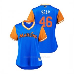 Camiseta Beisbol Mujer Miami Marlins Kyle Barraclough 2018 Llws Players Weekend Bear Light Toronto Blue Jays