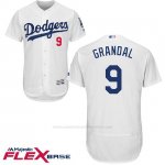 Camiseta Beisbol Hombre Los Angeles Dodgers 9 Yasmani Grandal Blanco Flex Base