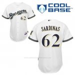 Camiseta Beisbol Hombre Milwaukee Brewers Luis Sardinas 62 Blanco 1ª Cool Base