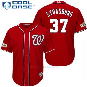 Camiseta Beisbol Hombre Washington Nationals 2017 Postemporada Stephen Strasburg Scarlet Cool Base
