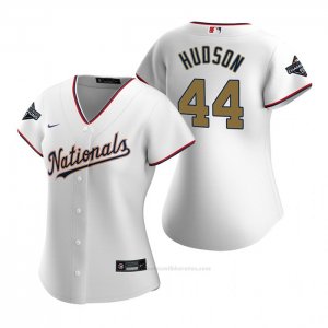 Camiseta Beisbol Mujer Washington Nationals Daniel Hudson 2020 Gold Program Replica Blanco