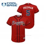 Camiseta Beisbol Nino Atlanta Braves Freddie Freeman Cool Base Alternato Rojo