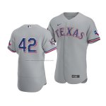 Camiseta Beisbol Hombre Texas Rangers Jackie Robinson Day Autentico Gris