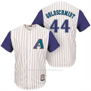 Camiseta Beisbol Hombre Arizona Diamondbacks 44 Paul Goldschmidt Cream Violeta Cooperstown