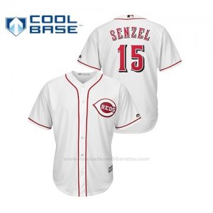 Camiseta Beisbol Hombre Cincinnati Reds Nick Senzel Cool Base Majestic Blanco