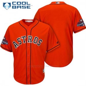 Camiseta Beisbol Hombre Houston Astros 2017 World Series Campeones Naranja Cool Base