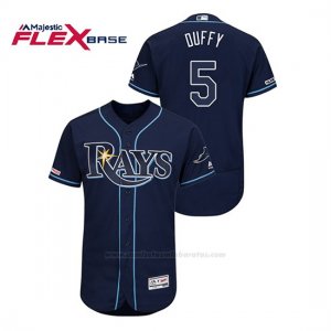 Camiseta Beisbol Hombre Tampa Bay Rays Matt Duffy 150th Aniversario Patch Autentico Flex Base Azul