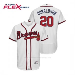 Camiseta Beisbol Hombre Atlanta Braves Josh Donaldson Flex Base Autentico Collezione Home 2019 Blanco