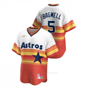 Camiseta Beisbol Hombre Houston Astros Jeff Bagwell Cooperstown Collection Primera Blanco Naranja