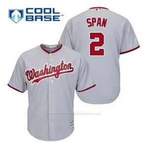 Camiseta Beisbol Hombre Washington Nationals Denard Span 2 Gris Cool Base