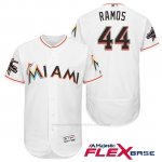 Camiseta Beisbol Hombre Miami Marlins 44 A.j. Ramos Blanco 2017 Flex Base