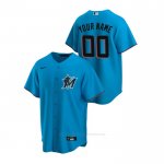 Camiseta Beisbol Hombre Miami Marlins Personalizada Replica Alterno Azul