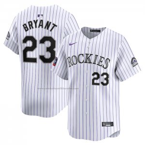 Camiseta Beisbol Hombre Colorado Rockies Kris Bryant 2024 World Tour Mexico City Series Primera Limited Blanco
