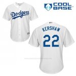 Camiseta Beisbol Hombre Los Angeles Dodgers Clayton Kershaw 22 Blanco 1ª Cool Base