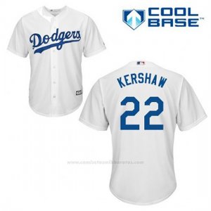 Camiseta Beisbol Hombre Los Angeles Dodgers Clayton Kershaw 22 Blanco 1ª Cool Base