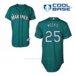 Camiseta Beisbol Hombre Seattle Mariners Rickie Weeks 25 Teal Verde Alterno Cool Base